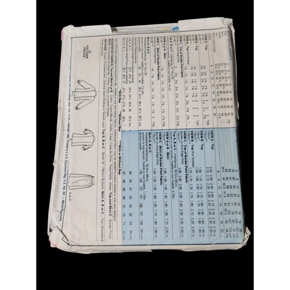 Vtg #7858 McCalls SEWING Pattern Miss 1980s Buttoned Top Standing Collar Zize 8 - Picture 3 of 6